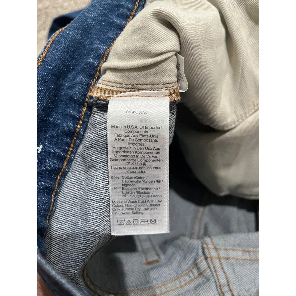 Madewell Mens Vintage Straight Jeans Blue Denim Button Fly 36x32